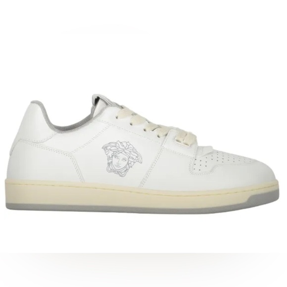 Versace Medusa Head White Leather Sneakers Men’s Size 8 EU41 NWT